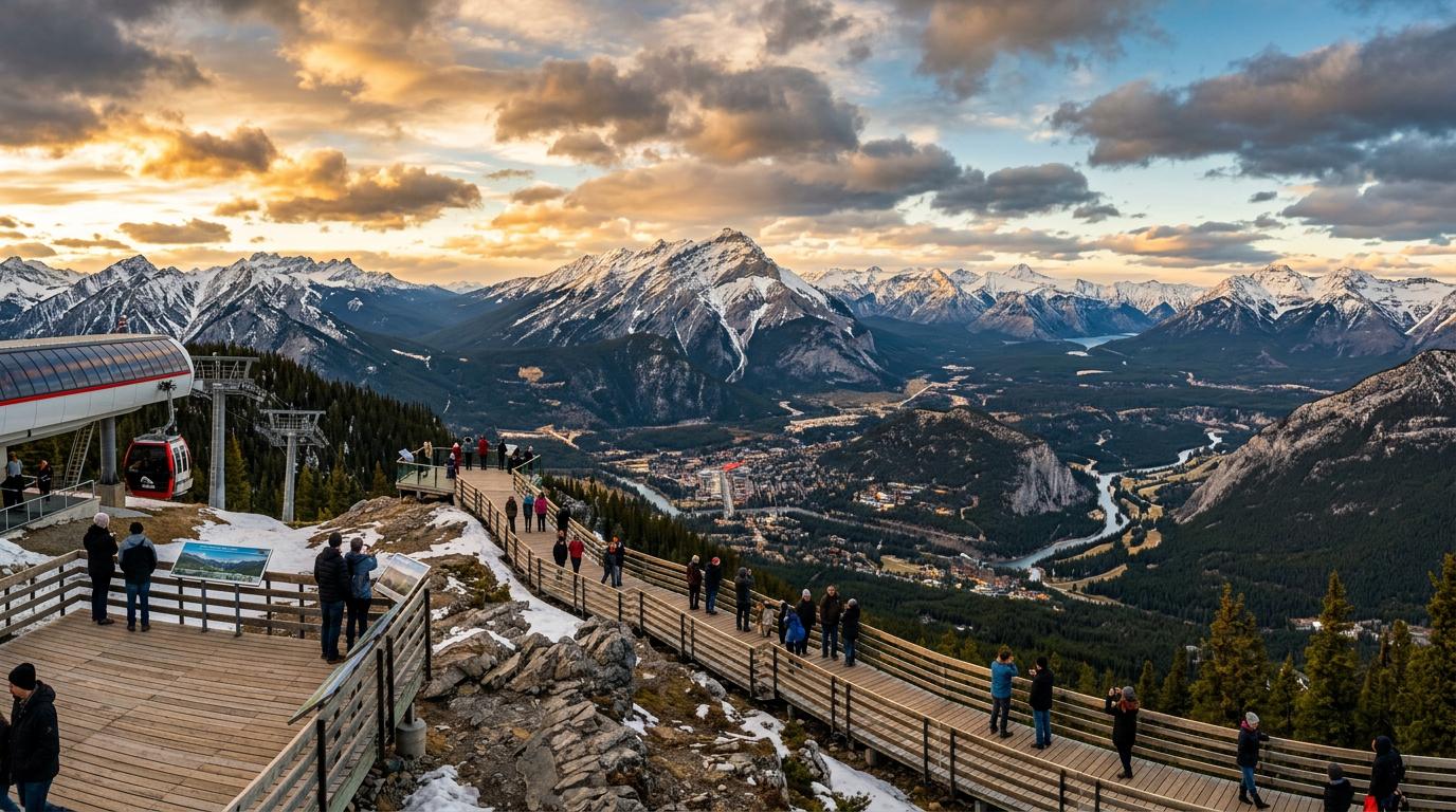 Banff Gondola Tour — Sulphur Mountain summit panoramic view of the Bow Valley | Beyond Rockies Tours