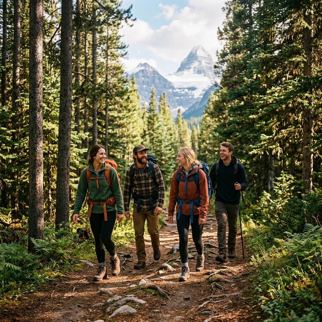 Forest trail on a Banff National Park day trip from Calgary